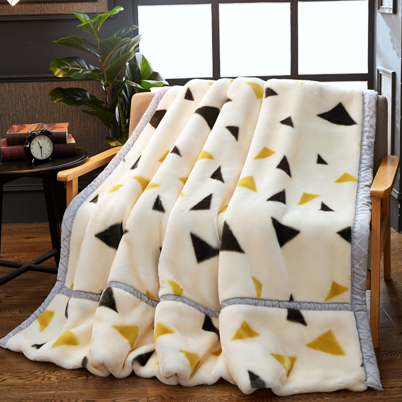 双层加厚拉舍尔毛毯婚庆盖毯单双人春秋法莱绒毛毯被纯色空调毯铺|ru