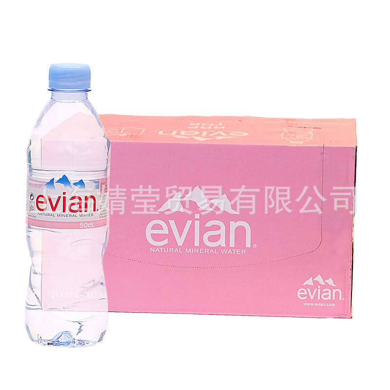 evian依雲天然礦泉水法國原裝進口水500ml*24瓶整箱多規格可混批