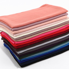 新款糖果色單色金粉圍巾 珍珠雪紡包頭巾馬來西亞MSL042