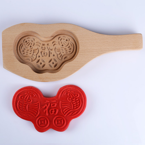 Large wooden steamed bun mold, printed moon cake, steamed bun mold, noodle clip, snack wooden steamed bun mold