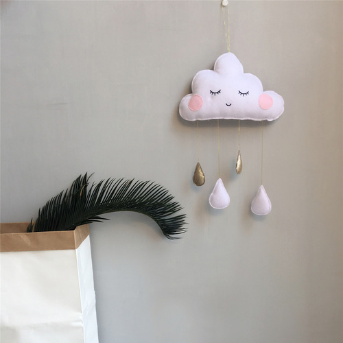 ins decoration ins style Nordic style children's tent decoration clouds felt raindrop pendant children's room decoration wall decoration