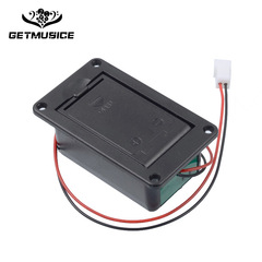 9V主動拾音器吉他電池盒電池倉 黑塑膠拾音器電池盒接觸片2針插頭