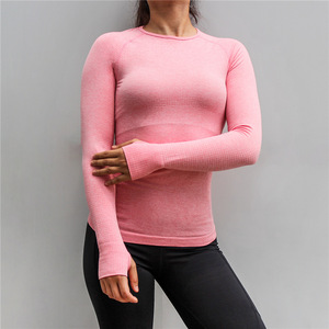Long-sleeved Yoga Clothes Jacket Slim and High-Stretch Yoga Clothes T-shirts Wholesale