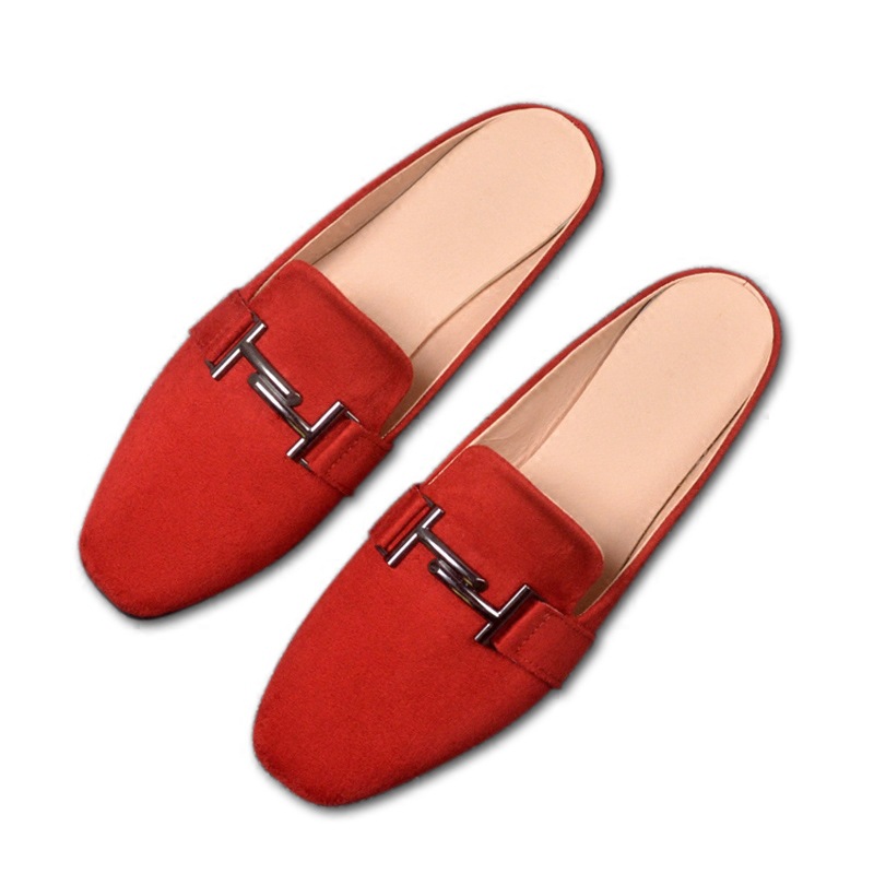 Flat Bottomed Baotou Slippers Women S Fashion Spring Lazy Outerwear Without Heel Large Size Single Shoes Mules_voghion.com