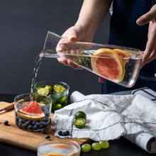 廠家批發北歐簡約飲料瓶耐熱玻璃透明果汁瓶創意家用花瓶果汁杯