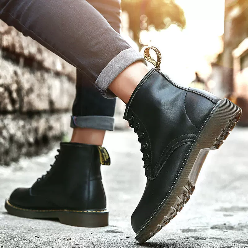 Ботинки Martin мужские ботинки Британские кожаные ботинки военные ботинки средней высоты осенне-зимние рабочие ботинки короткие ботинки обувь Martin Ботинки для пустыни в Корейском стиле