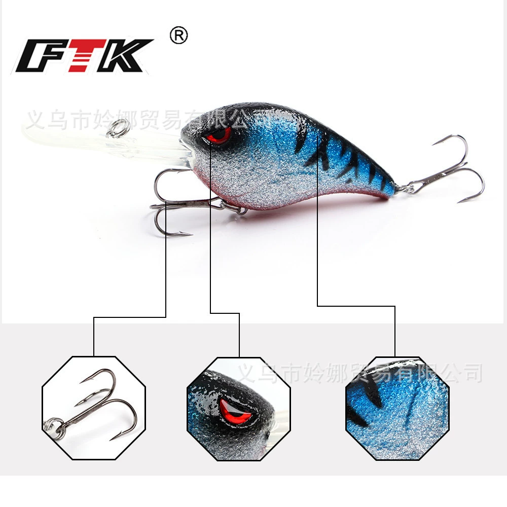 FTK приманка жесткая приманка натянутый рот окунь морская рыбалка AliExpress Amazon горячий стиль бионическая искусственная приманка завод-direct опт