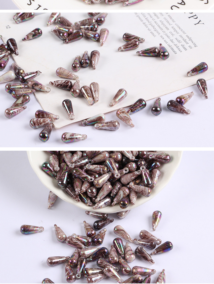 diy pendant acrylic beads wholesale, water-drop-shaped hanging hole beads jewelry, handcrafted bead stringing accessories, loose beads detail image 5