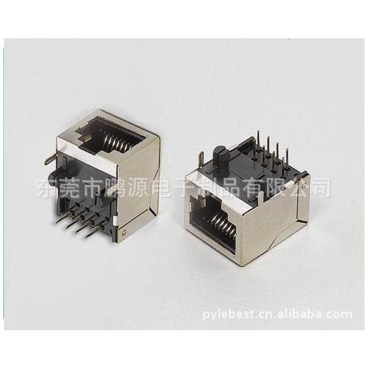 供应PCB电话插座6P6C无边 PCB插座 磷青铜镀金PCB插座ABS插座批发