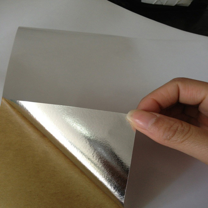 轮胎胶不干胶强粘亚银PVC镜面纸类贴纸撕不破标签耐高低温