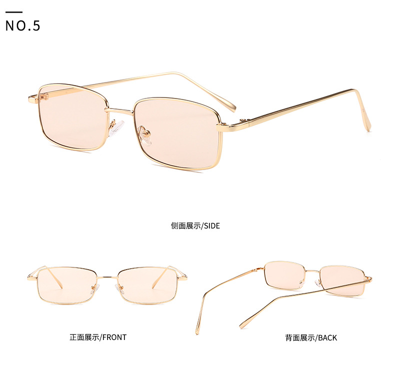 Capsule-shaped Narrow Retro Sunglasses European And American Catwalk Square Sunglasses display picture 9