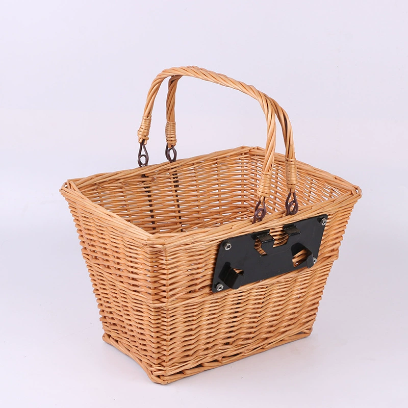 Handheld retro double-layer storage basket