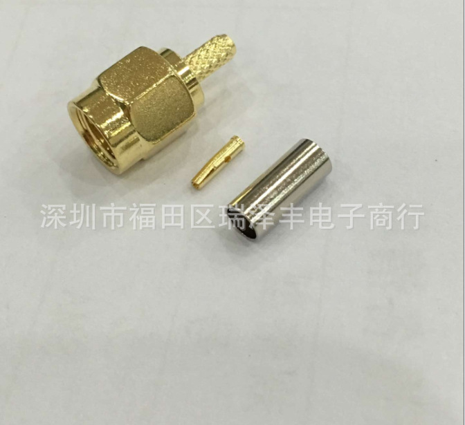 天线接头RP射频同轴连接器 SMA反接公头 RP-SMA-J-3-1.5内螺内孔