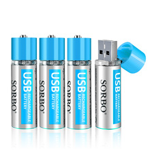 SORBO碩而博5號USB充電鋰電池1.5V 五號鋰電池AA鋰聚合物4節套裝