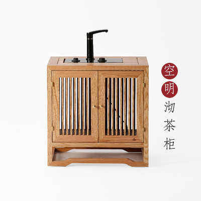 实木可移动茶水柜可装水桶电磁炉茶具茶盘多功能家用小茶几泡茶