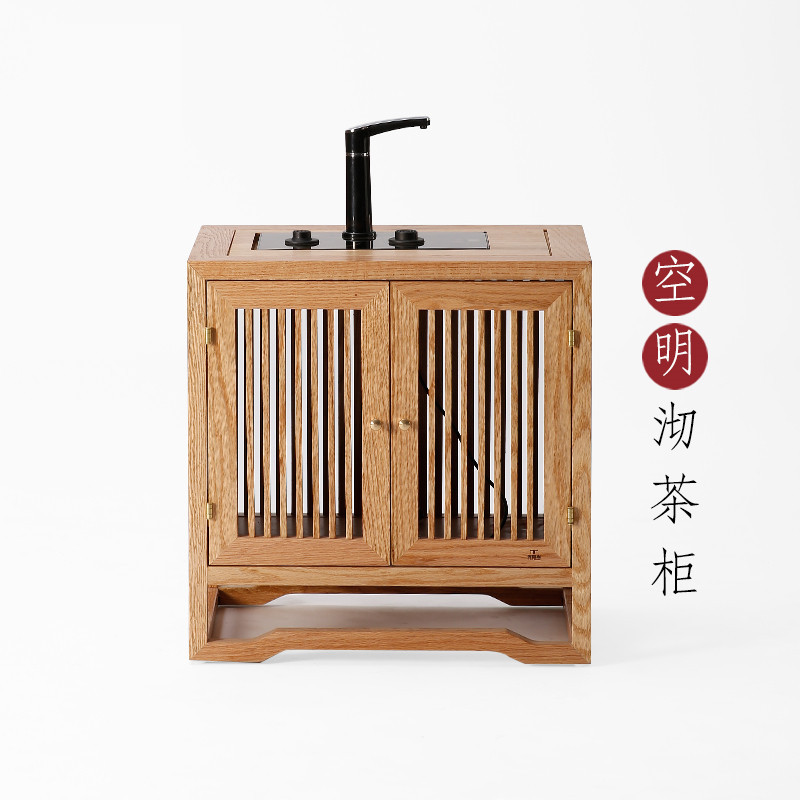 实木可移动茶水柜可装水桶电磁炉茶具茶盘多功能家用小茶几泡茶