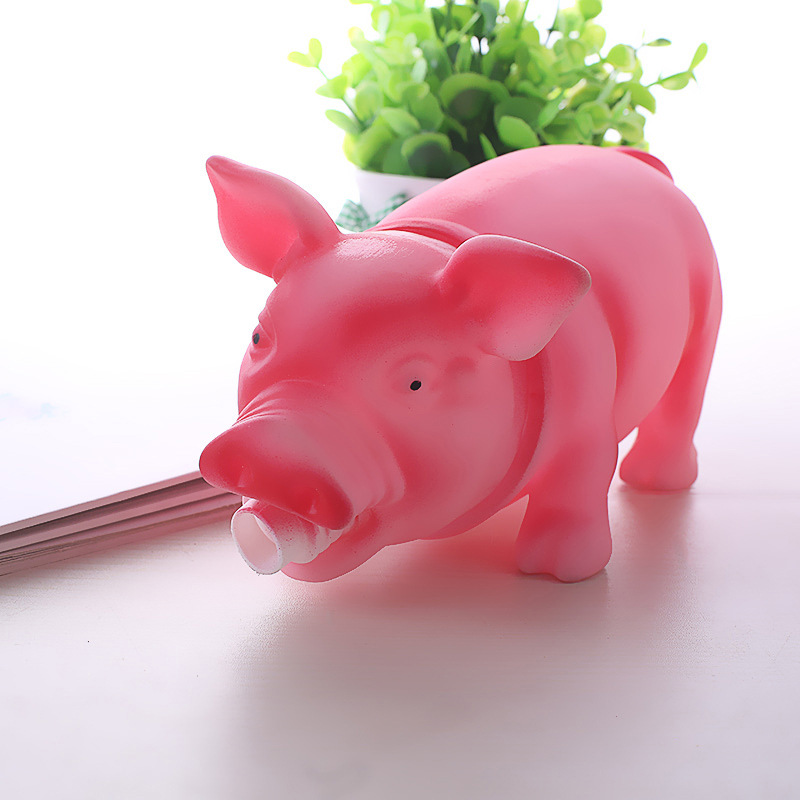 Juguete para mascotas cerdo mediano perro gritando juguete de alta calidad juguete de vinilo zumbido cerdo truco de ventilación cerdo resistente a mordeduras