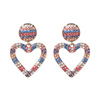 Metal earrings heart shaped, accessories, new collection, city style, European style