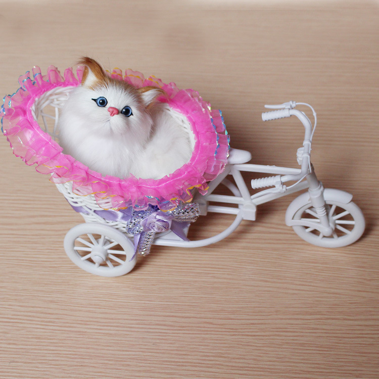 simulation Kitty Tricycle Kitty simulation animal Jewelry Decoration A birthday present children Cat Toys