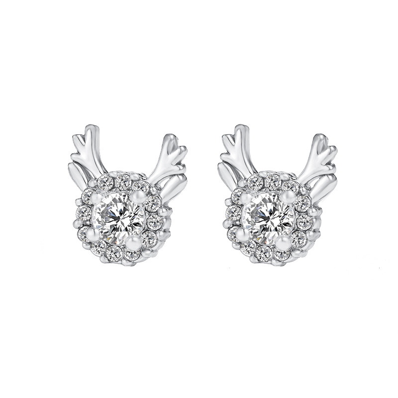 Earrings Elk Earrings Female Snowflake Zircon Christmas Antlers Earrings Angel Earrings display picture 8