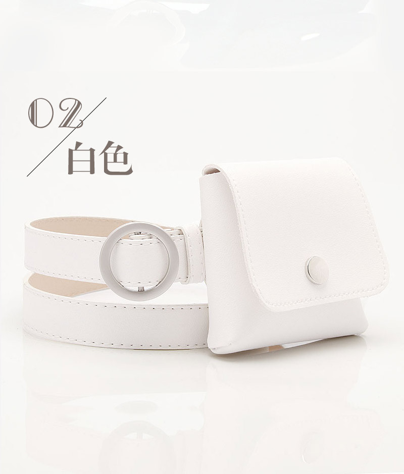 Fashion New Personalized Non-hole Round Buckle Thin Belt Waist Bag Female Casual Key And Coin Case Belt Belt Wholesale display picture 5