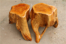 原木根雕凳子茶几坐凳花架底座木墩摆件实木树桩木凳树根木桩
