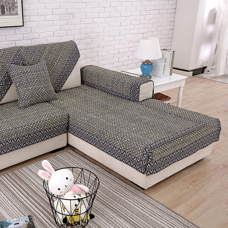 棉线编织波西利亚风格纹沙发垫城市高级灰厂家直销批发代发|ms