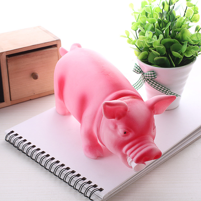 Juguete para mascotas cerdo mediano perro gritando juguete de alta calidad juguete de vinilo zumbido cerdo truco de ventilación cerdo resistente a mordeduras