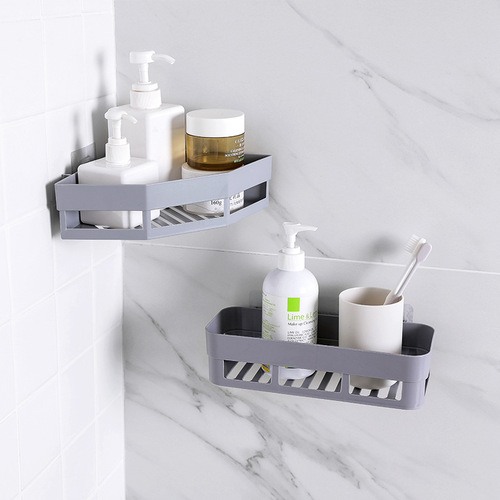 Bathroom rack wall-mounted bathroom rack punch-free toilet wall-mounted suction cup bathroom storage tripod