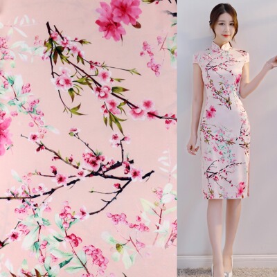 仿真絲布料 數碼紡織印花面料 廠家直供來樣定做服飾面料