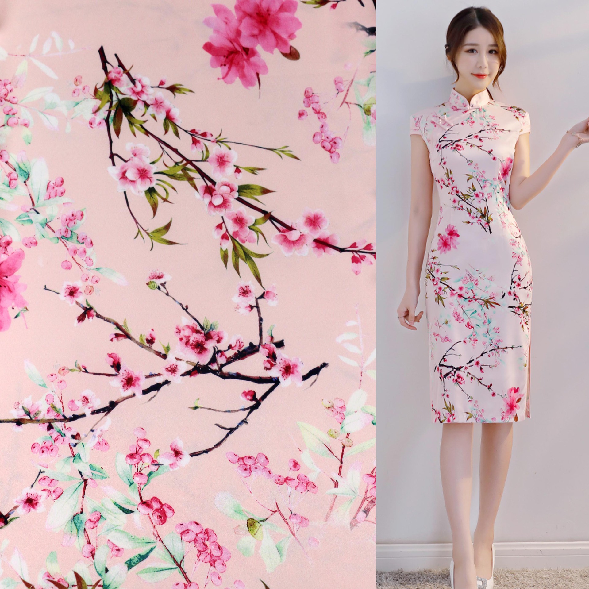 仿真絲布料 數碼紡織印花面料 廠家直供來樣定做服飾面料