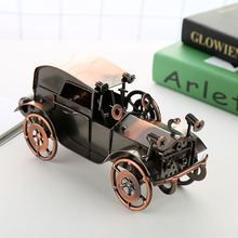 欧美复古怀旧铁皮老爷车模型摆件酒吧咖啡店铁艺装饰工艺品 L3