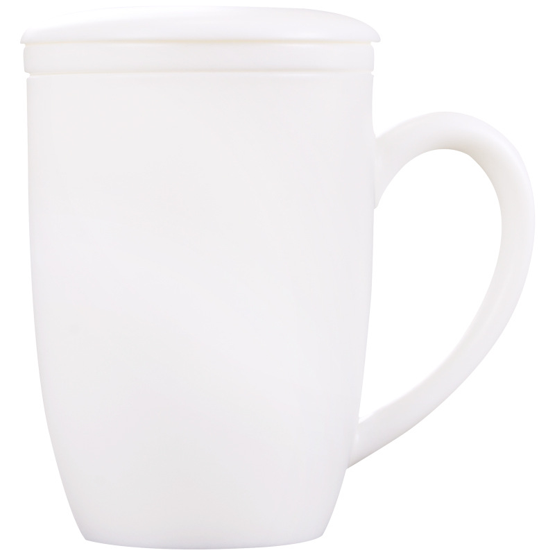 Winjiang dehua porcelana blanca Kung Fu taza de té de cerámica con tapa filtro Oficina taza de agua oveja grasa Jade porcelana Oficina taza