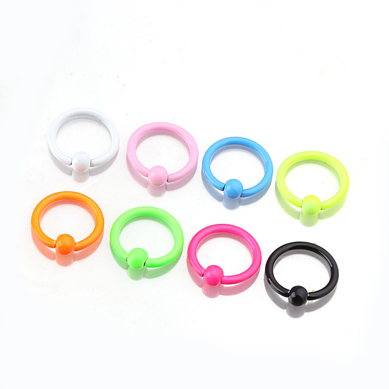 Neon Color Paint Stainless Steel Multi-purpose Ring display picture 4