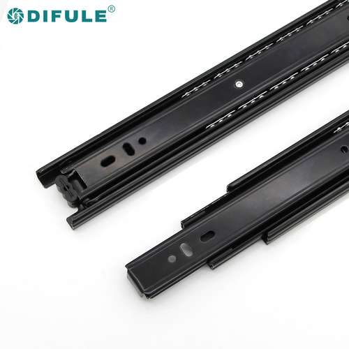Dingfu Le Thickened Three-section Slide Rail Drawer Three-fold Guide Rail Silent Track Cold Rolled Steel Black Slide Rail Wholesale 
