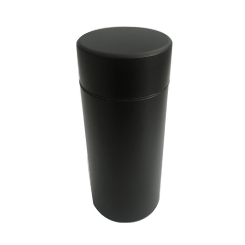 Long titanium alloy and aluminum tea can with spiral lid round metal can with sandblasted finish as a smoking pipe