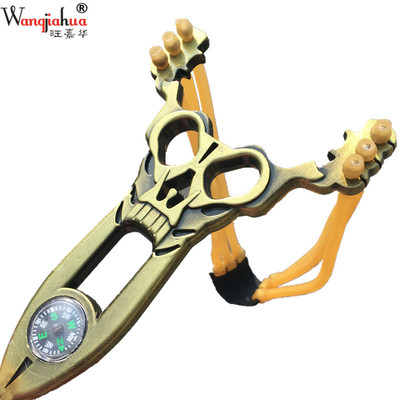 鬼头弹弓个性耍酷合金弹弓户外娱乐竞技娱乐弹弓送皮筋跨境速卖通|ms