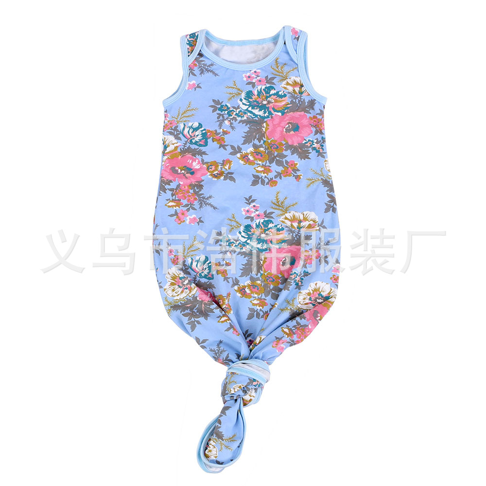 European and American foreign trade new baby sleeveless shoulder hem knot even sleeping bag multi-color optional