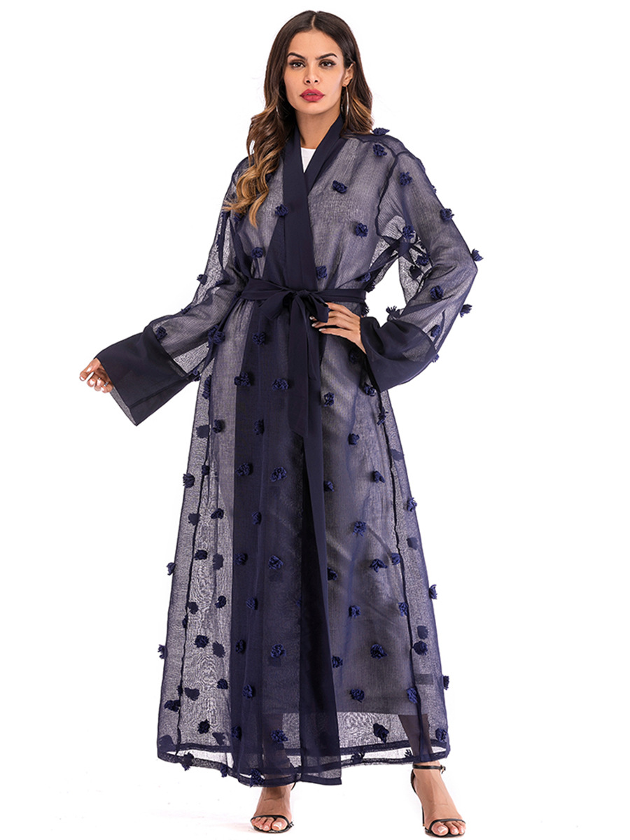 Title 4, Kadınlar için 3D Çiçek Örgü Gevşek Dantel Uzun ...