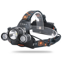BORUiT LED đèn pha mạnh Đèn pha USB sạc đèn pin câu cá Đèn pha