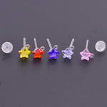 时尚气质粘钻透明树脂耳针  韩版可爱防过敏耳钉配饰DIY饰品配件