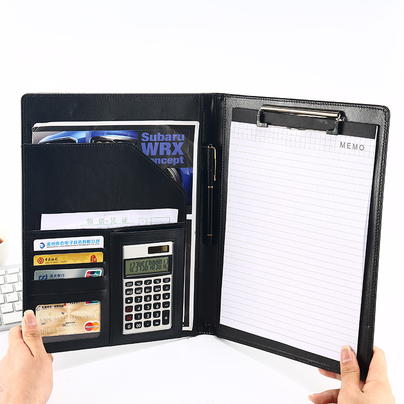 Advertising Promotion A4 Calculator Leather Manager Folder Folder Custom Business Multi-function Folder