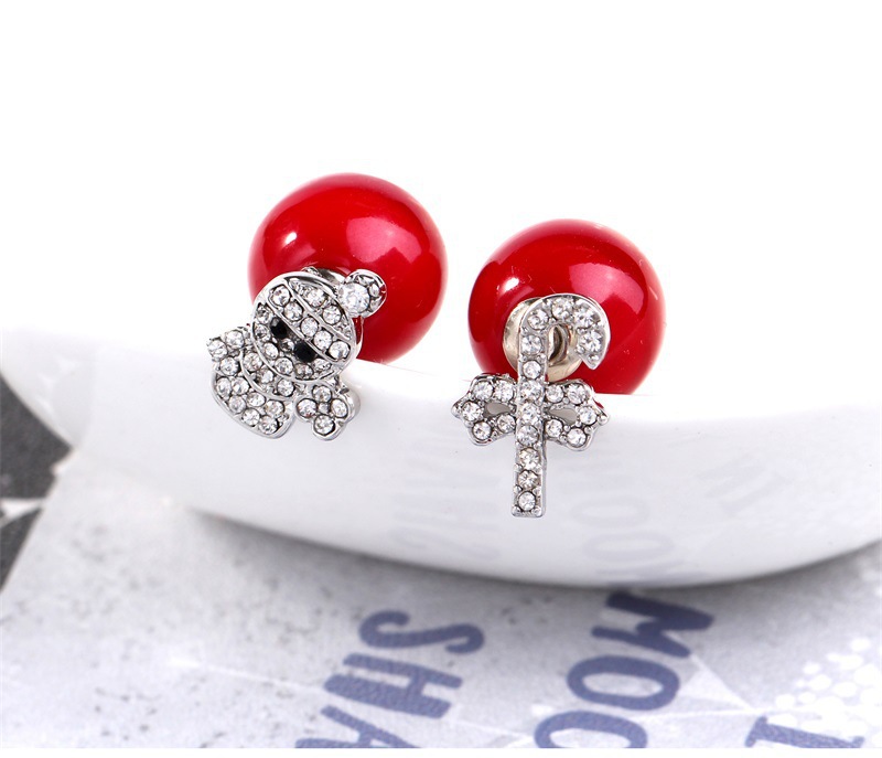 Fashion Snowflake Deer Alloy Inlay Rhinestones Women's Ear Studs 1 Pair display picture 6