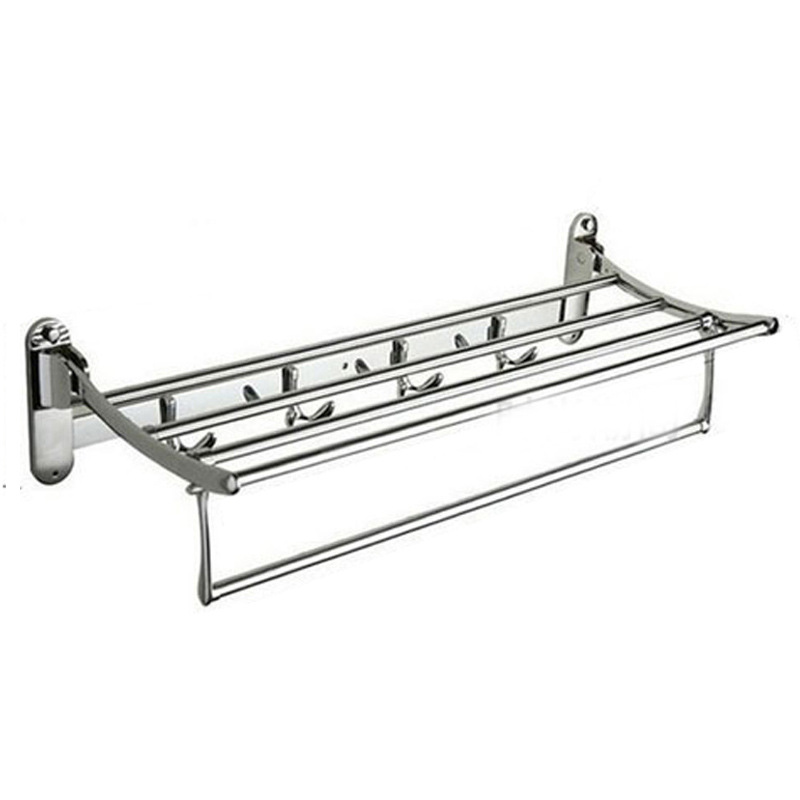 Dunding 8505 Acero inoxidable plegable toalla rack baño Baño colgante almacenamiento rack entrega de una sola pieza