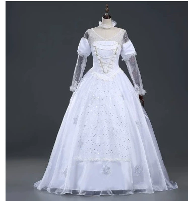 Версия фильма Алиса в Стране Чудес 2 Белая Королева COS Аниме Косплей Женский Аниме Костюм