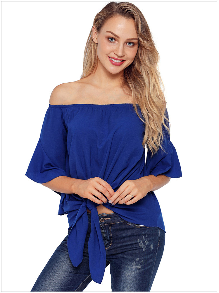 autumn solid color off-the-shoulder casual loose top nihaostyles wholesale clothing NSQSY87485