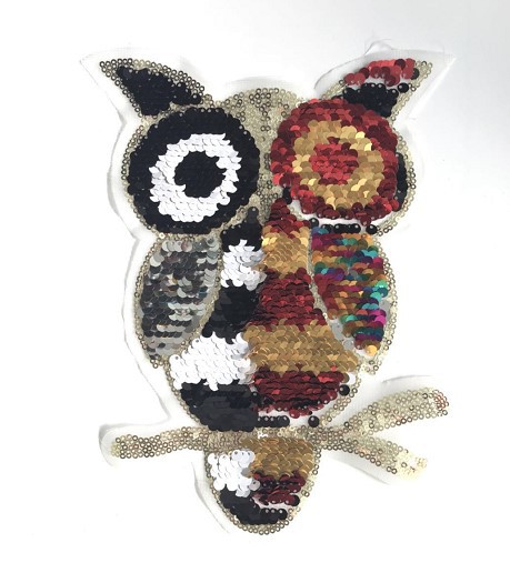 Color-changing Owl Ab Face Flip Embroidered Beaded Piece Of Cloth Stickers Decorative Clothing Flip Sequins Double-sided Cloth Stickers display picture 4