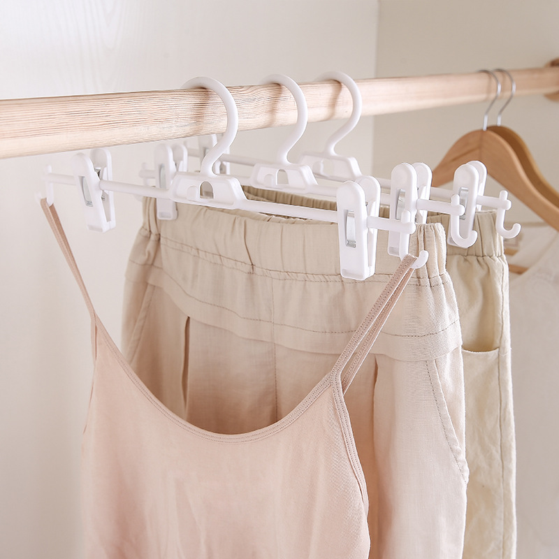 ZT1096 带钩多功能防滑连体挂裤子的衣架收纳架子带夹子裤架 裤夹