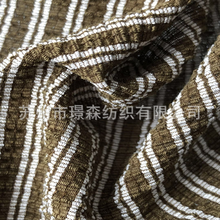厂家直销 横条绞综布时尚女装上衣裙子裤子条纹起皱面料 外单品质