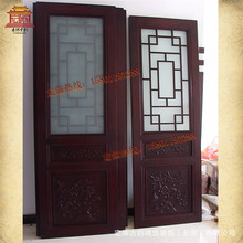 木制中式门批发 仿古实木平开门屏风安装 北京古典松木花格门厂家